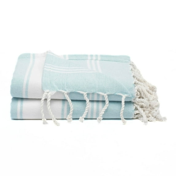 9Threads Cotton Turkish Beach Towel Towels Oversized 36"x72" Pool Absorbent Extra Large Quick Dry Sand Travel Towel (Light Grey, 2 Pack)