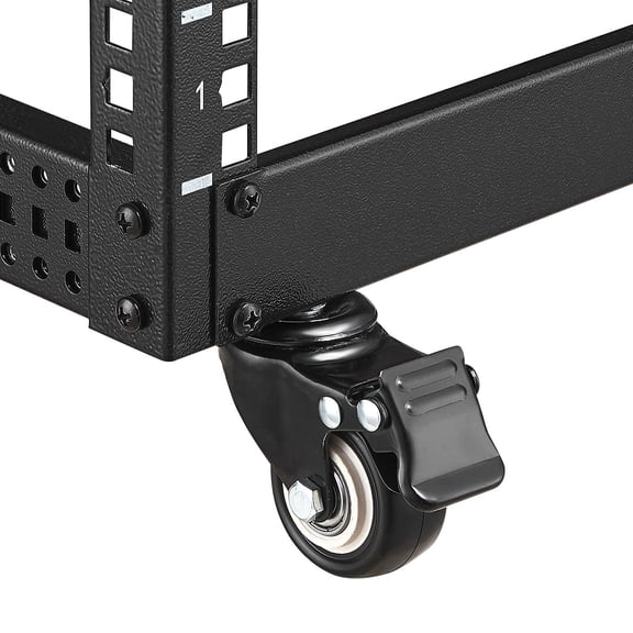 9U Open Frame Server Rack, 23''-40'' Adjustable Depth, Free Standing or Wall Mount Network Server Rack with 360 Casters, Heavy Duty 4 Post Holds All Your Networking IT Equipment AV Gear Router