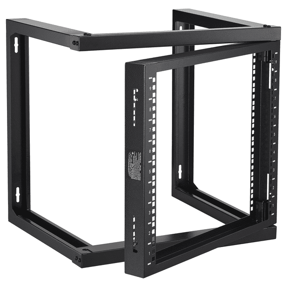 9U Wall Mount Rack 150lbs Capacity - Open Frame Server Rack, 19 Inch Network Rack w/ Cage Nuts & Screws - Carbon Steel IT Equipment Mount - Black