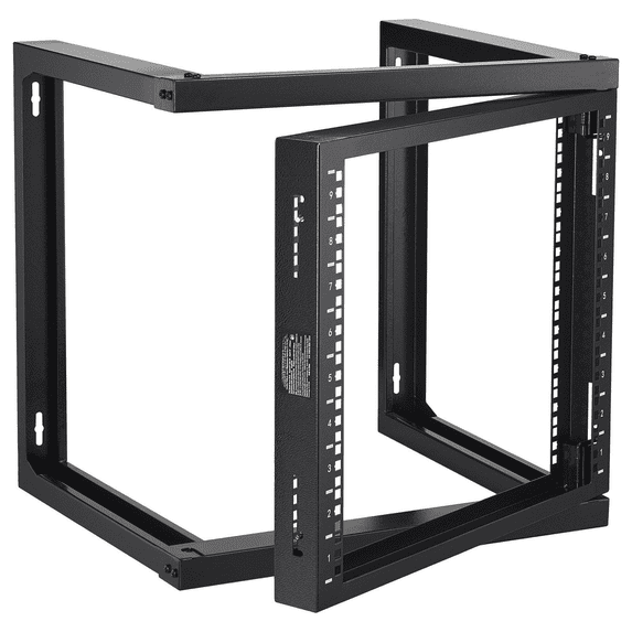 9U Wall Mount Rack 150lbs Server Rack - Open Frame Network Rack Black