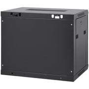 9U Wall Mount Server Network Cabinet 15.5 Inch Depth Secure Rack Enclosure Supports up to 200 lbs Lockable Glass Door Side Panels for IT and AV Gear