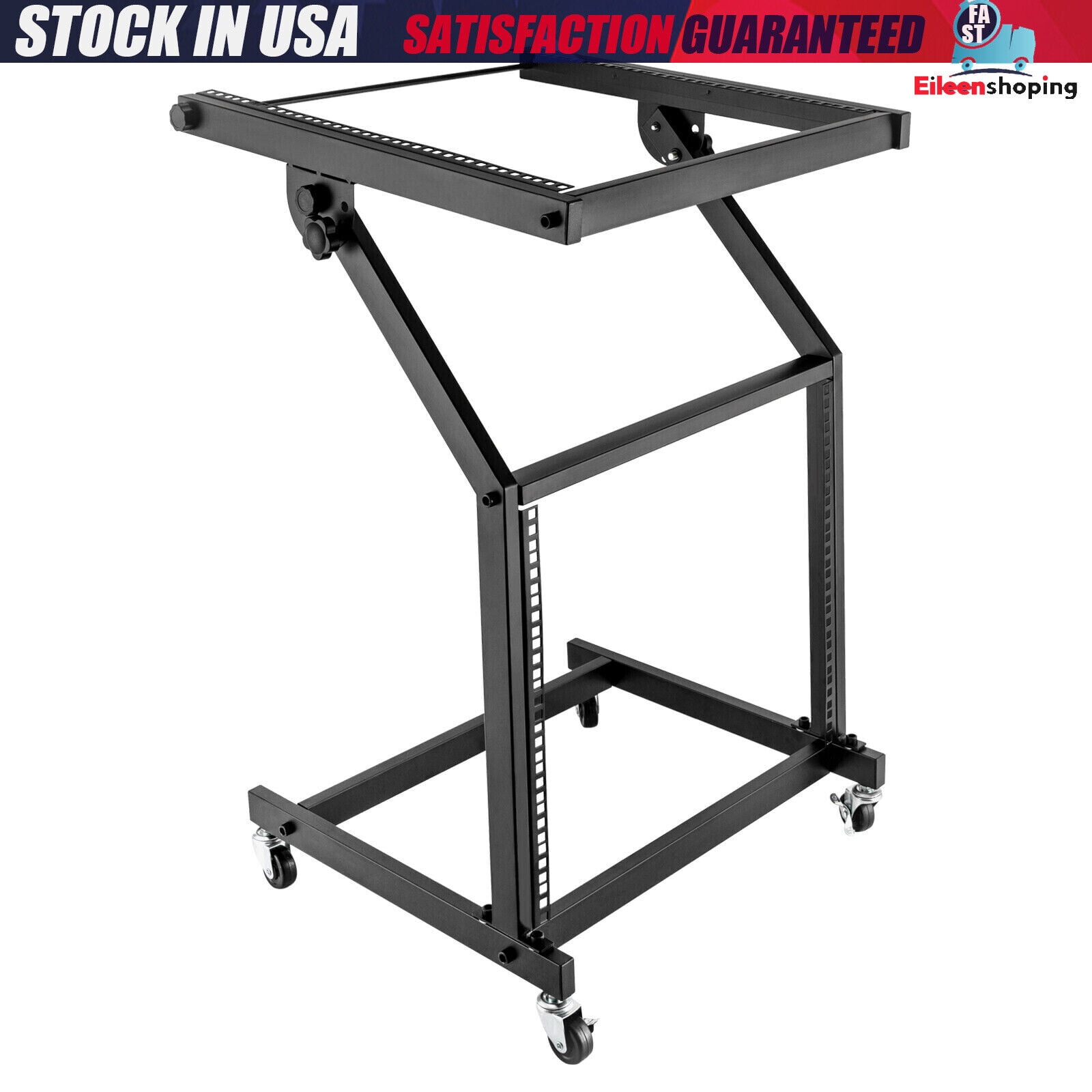 9U12U/16U Rack Mount Mixer Case Stand Studio Equipment Cart Stage Amp DJ Rolling