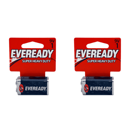 9V 1 Eveready Super Heavy Duty Carbon Zinc Batteries Pack of 2