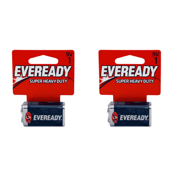 9V 1 Eveready Super Heavy Duty Carbon Zinc Batteries Pack of 2