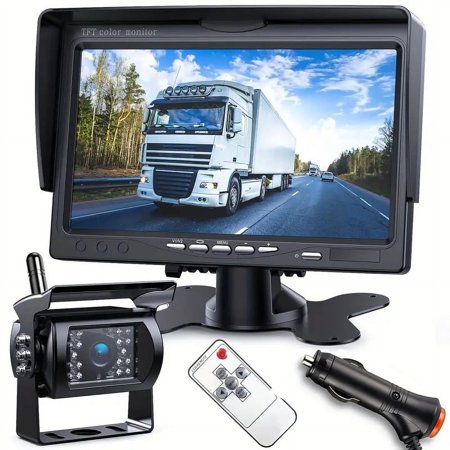 9V - 35V Car Vehicle Rear View Wireless IR Night Vision Backup Camera Waterproof Kit + 7" LCD Monitor Parking Assistance System For Truck / Van / Caravan / Trailers / Camper