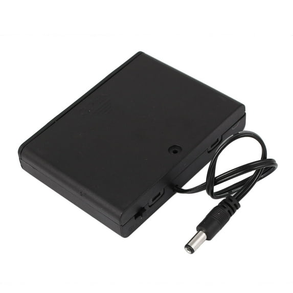 9V Power Supply 6 x AA Battery Switched Holder Enclosed Box 2.1mm DC Male Connector