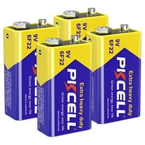 9V Battery for Smoke Detectors, Carbon Zinc 6F22 Battery, 10-Year Shelf Life, Ultra Long-Lasting (4 Pack)