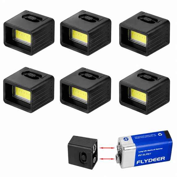 9V LED Flashlight, Mini Pocket Flashlight with COB Light, Waterproof Portable Emergency Light for Camping, Hiking and Outdoor Use ( Battery not included )