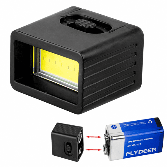 9V LED Flashlight, Mini Pocket Flashlight with COB Light, Waterproof Portable Emergency Light for Camping, Hiking and Outdoor Use ( Battery not included )