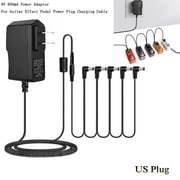 9V Power Adapter for Guitar Effect Pedal, TOUMENY 850mA Multi Pedal Power Supply with 5 Way Splitter Cable, 6.6FT 2M Cord Noise Isolation Charger for Wah Pedals Musical Devices Mini Amplifier