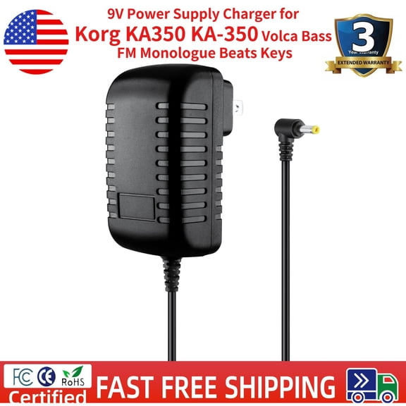 9V Power Supply Charger for Korg KA350 KA-350 Volca Bass FM Monologue Beats Keys