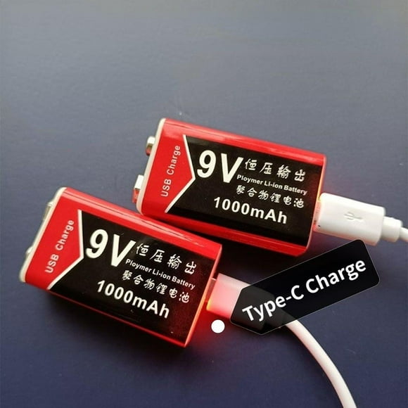 9V Rechargeable Li-Ion Battery - High Capacity Lithium Polymer Battery for Multimeter, Guitar, and Microphone
