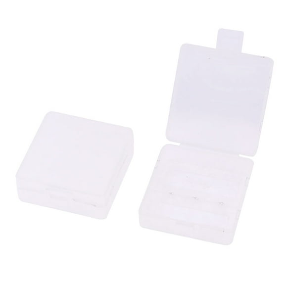 9V Type Battery Holder 2 Capacity Clear White Plastic Rectangular Case 2 Pieces