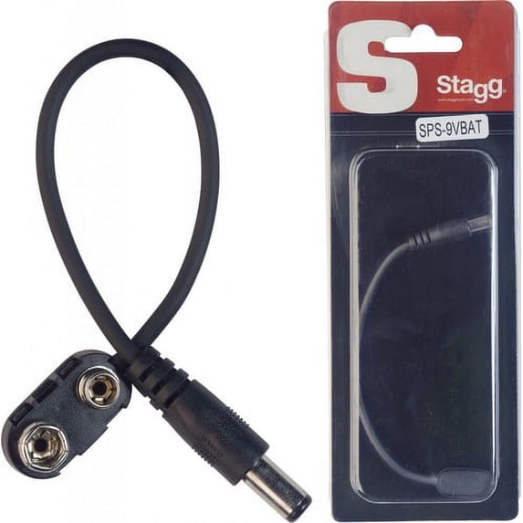 Stagg 22720 15 cm DC Power Cable, Male to 9V Battery