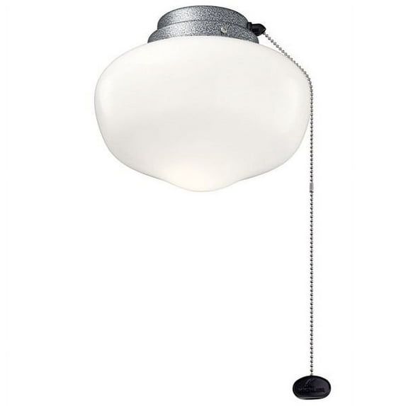 9W 1 Led Schoolhouse Ceiling Fan Light Kit with Traditional Inspirations 6.75 inches Tall By 8 inches Wide-Weathered Steel Finish Bailey Street Home