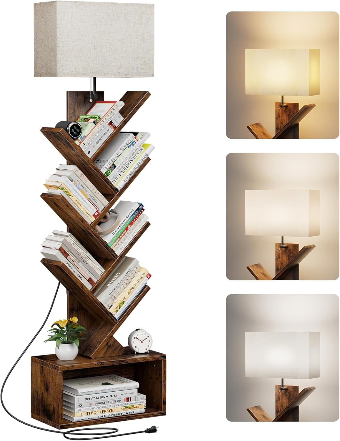 9W 3-Color Floor Lamp with Fabric Shade, Standing Lamp for Living Room Bedroom Home Office