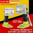 thumbnail image 1 of 9W Cordless LED Work Light for Ryobi 18V Li-Ion Battery Handheld Jobsite Light, 1 of 9