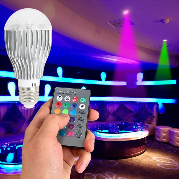 9W E27 Magic Rgb Led Light Bulb 16 Colors Changing Home Lamp + Ir Remote Control