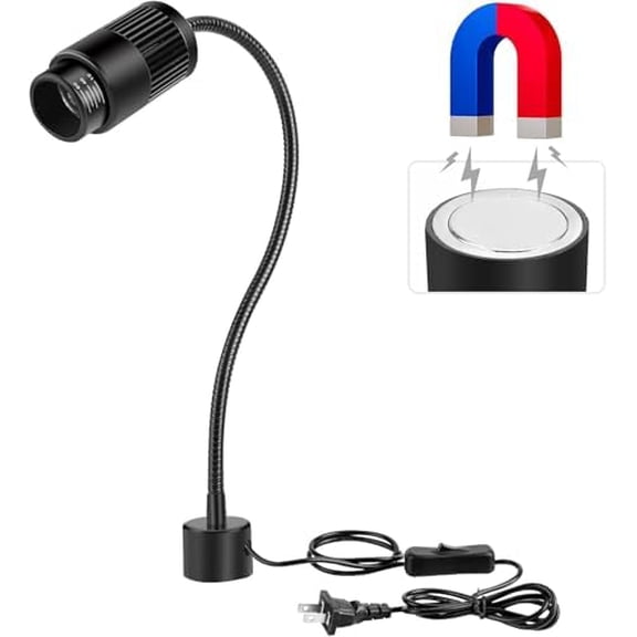 9W Magnetic LED Work Light, Adjustable Fucos Gooseneck Shop Light with Magnetic Base, Sewing Machine Light, Magnet Task Lamp for Work Bench, Lathe, Bandsaw$$Tools & Hardware Other