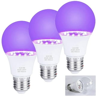 Mairbeon UV Black Light Bulb,LED Purple Light Bulbs,9.5W Black lights for  Glow Party, Body Paint,Halloween,Neon Glow,3 Pack 