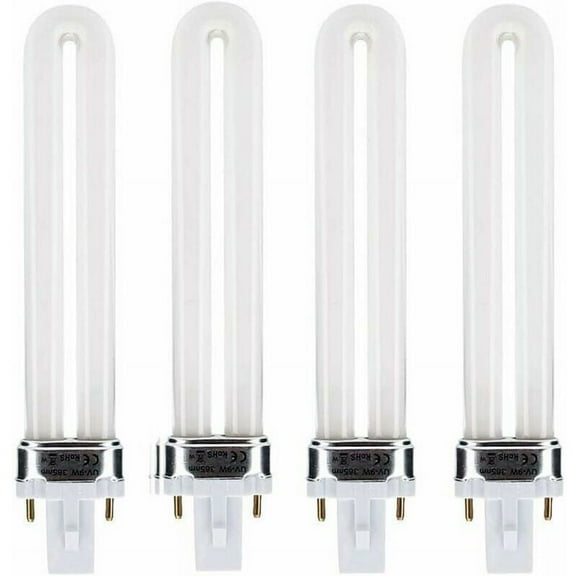 9W Uv Lamp For Gel Nail Dryer, Base G23, 9W Or 36W Nail Drying Lamp, 365Nm Uva U Tube, Uv Lamp For Nail Salon, 4 Packs