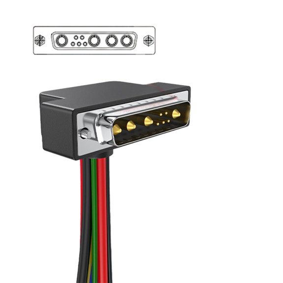 9W4 High Current Connector With Bare Copper Wire Cores For Stable Power Transmission And Gold Plated Copper Pin