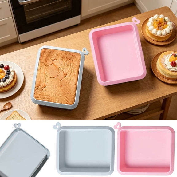9X11 inch Silicone Baking Pan, Rectangular Cake Mold, Heat Resistant Bakeware, Easy Release Bake Pan