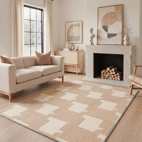 9X12 Area Rugs Machine Washable Rugs for Living Room, Non Slip Throw Rug with Rubber Backing, Rug for Entryway、Bedroom、Kitchen、Floor and Dining Room