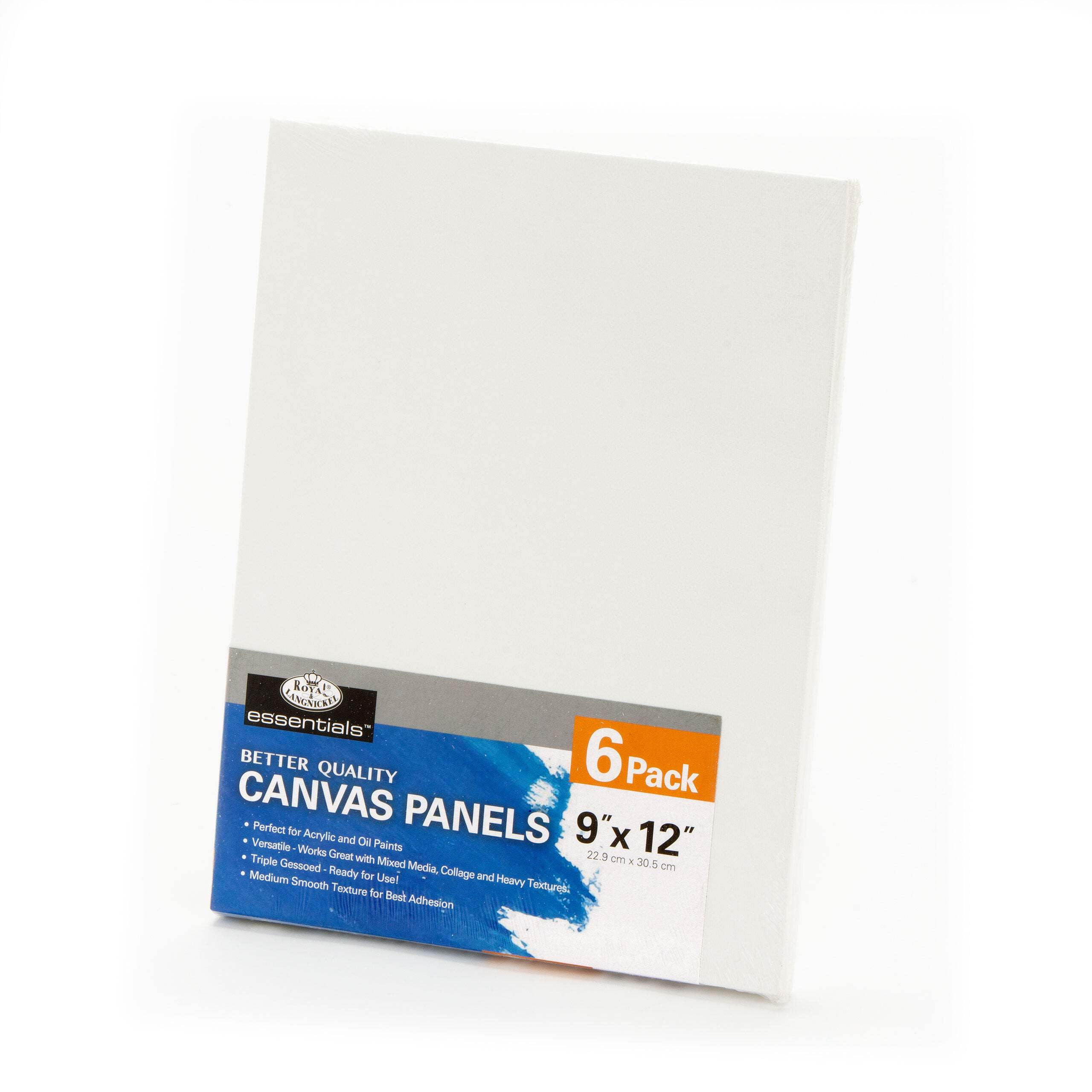 Royal & Langnickel Essentials 9" x 12" Art Canvas Panels, 6 Pack