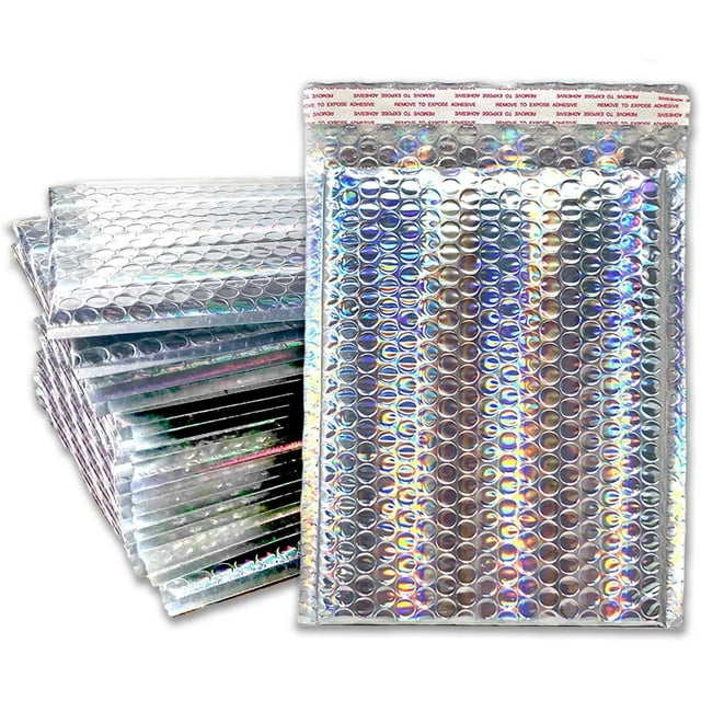 9x13 Holographic Metallic Bubble Mailers Combo 9 5x13 Usable Space