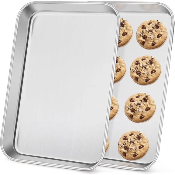 9X13In Stainless Steel Baking Sheets Set of 2, Quarter Stainless Steel Cookie S