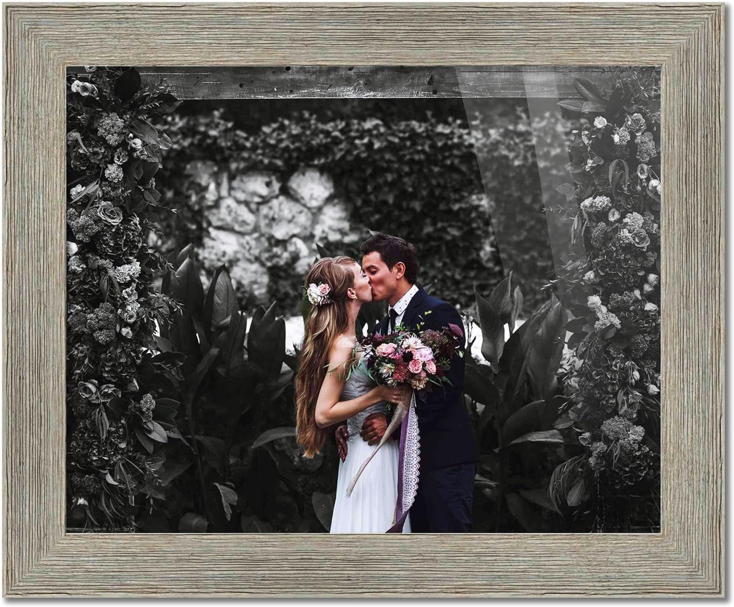 9X22 Frame Gray Barnwood Picture Frame Complete Modern Photo Frame