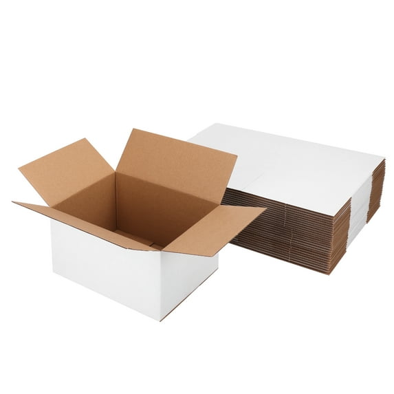 9X7X5 Shipping Boxes, 30 Pack Corrugated Cardboard Mailer Box for Packing and Mailing, White