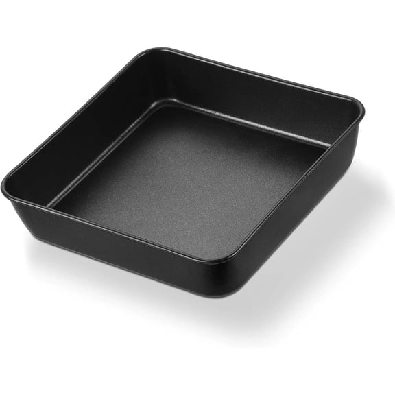 9X9 Baking Pan, Nonstick Square Cake Pan with Stainless Steel Core, Black Metal