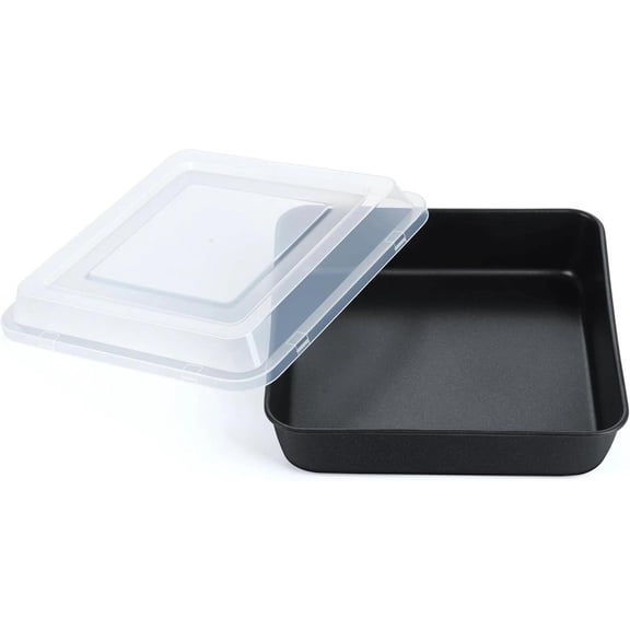 9X9 Inch Square Baking Pan with Lid Set, Nonstick Square Cake Pans Metal Bakewa