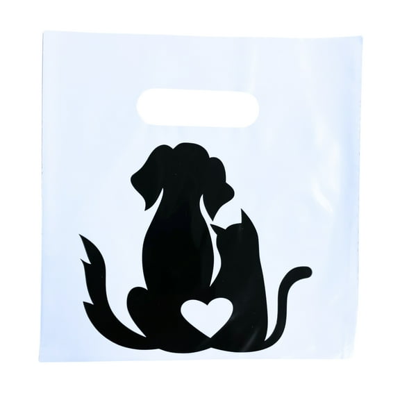 Vet/Pet Supply Bag (DogCat Heart) 9x9 in - 100 Bags
