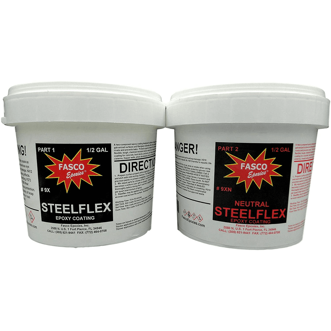 9XW Fasco Epoxies - Steelflex White - Gallon Kit