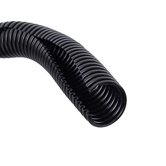 1.5" x 10' BLACK SPLIT LOOM TUBING Wire & Hose Cover Polyethylene Audio Video