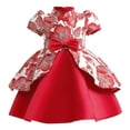 thumbnail image 1 of 9Y Kids Girl's Dress Princess Dress Formal Party Dress 9-10 Years Big Girls Chi-pao Dress Short Sleeve Cheongsam Dress Red, 1 of 9