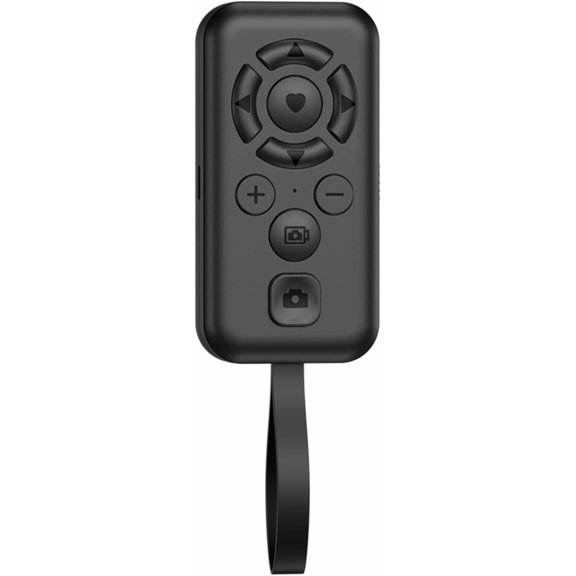9cm  Remote Control for  & Android,  Page Turner with  5.3, Camera Shutter & Zoom,  Slide Clicker for PPT, 80mAh Rechargeable Long  Life (Black)