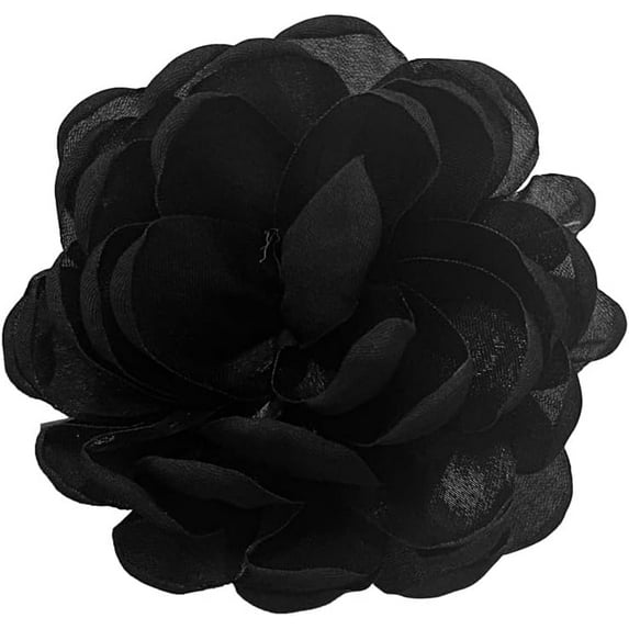 9cm Wedding Fabric Flower Brooch Pin Hair Clip for Women Men Elegant Big Camellia Rose Floral Brooches Lapel Pins Dainty Holiday Party Costume Dress Accessories Jewelry