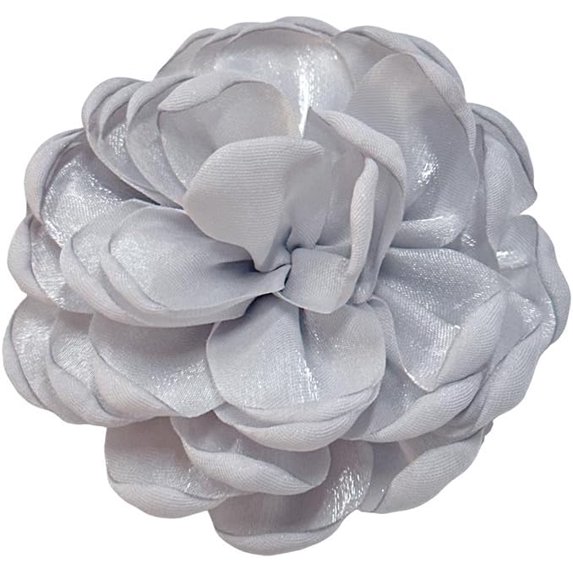 9cm Wedding Fabric Flower Brooch Pin Hair Clip for Women Men Elegant Big Camellia Rose Floral Brooches Lapel Pins Dainty Holiday Party Costume Dress Accessories Jewelry