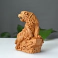 thumbnail image 1 of 9cm Wood Carved Tiger Figurine Feng Shui Ornament Living Room Home Decoration Cultural Display, 1 of 6