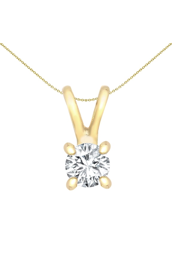 9ct Gold Jewelco London 0.1ct Diamond V-bale Solitaire Pendant