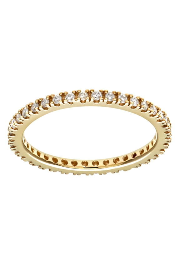 9ct Gold Jewelco London 0.36ct Diamond Micro Bead 4 Claw Eternity Ring 1.5mm