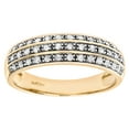 thumbnail image 1 of 9ct Gold Jewelco London 1/4ct Diamond Micro Bead 3 Row Pave Wedding Ring 3.5mm, 1 of 8