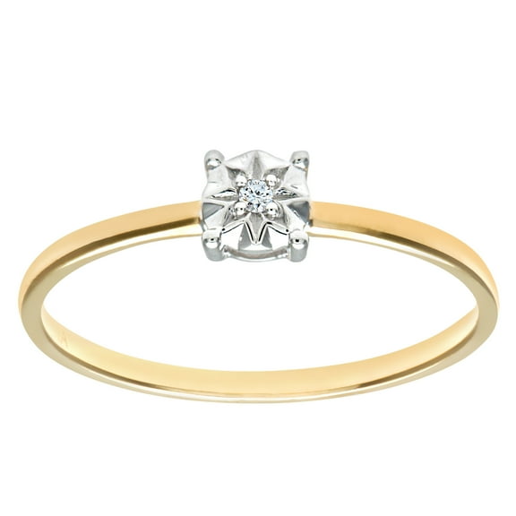 9ct Gold Jewelco London 1pts Diamond Illusion Star Solitaire Engagement Ring 5mm