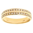 thumbnail image 1 of 9ct Gold Jewelco London 20pts Diamond Double Row Channel Claw Wedding Ring 4mm, 1 of 8