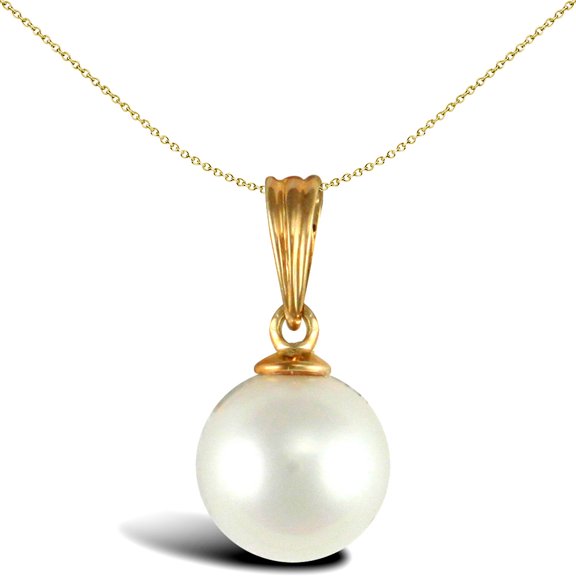 9ct Gold Jewelco London Akoya Pearl Full Moon Pendant 7mm