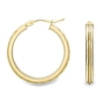 thumbnail image 1 of 9ct Gold Jewelco London Bead Rope Raised Edge Hoop Earrings 2mm, 1 of 3